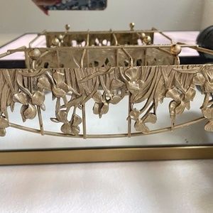 Vintage gold tone tissue box